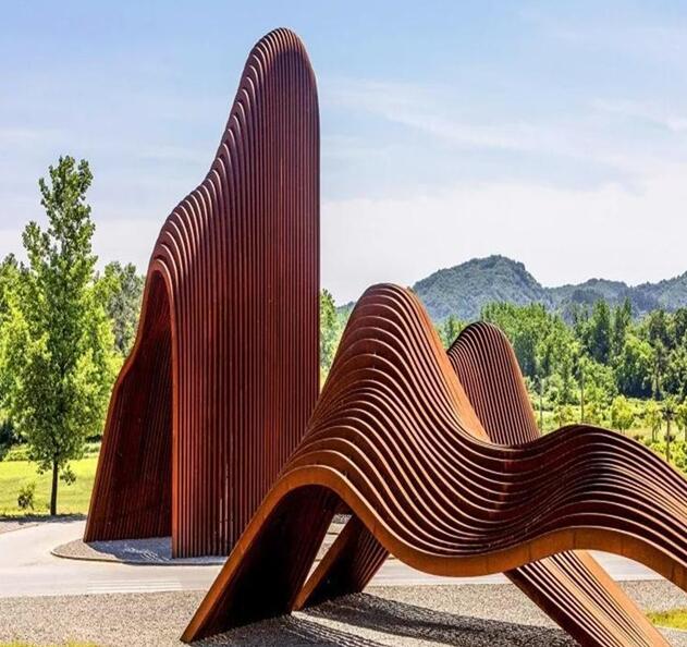 禅城锈钢板造型